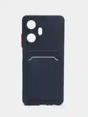 Темно-синий силиконовый чехол для Realme C55 4G, Реалми С55 4 Джи, c отсеком для карт