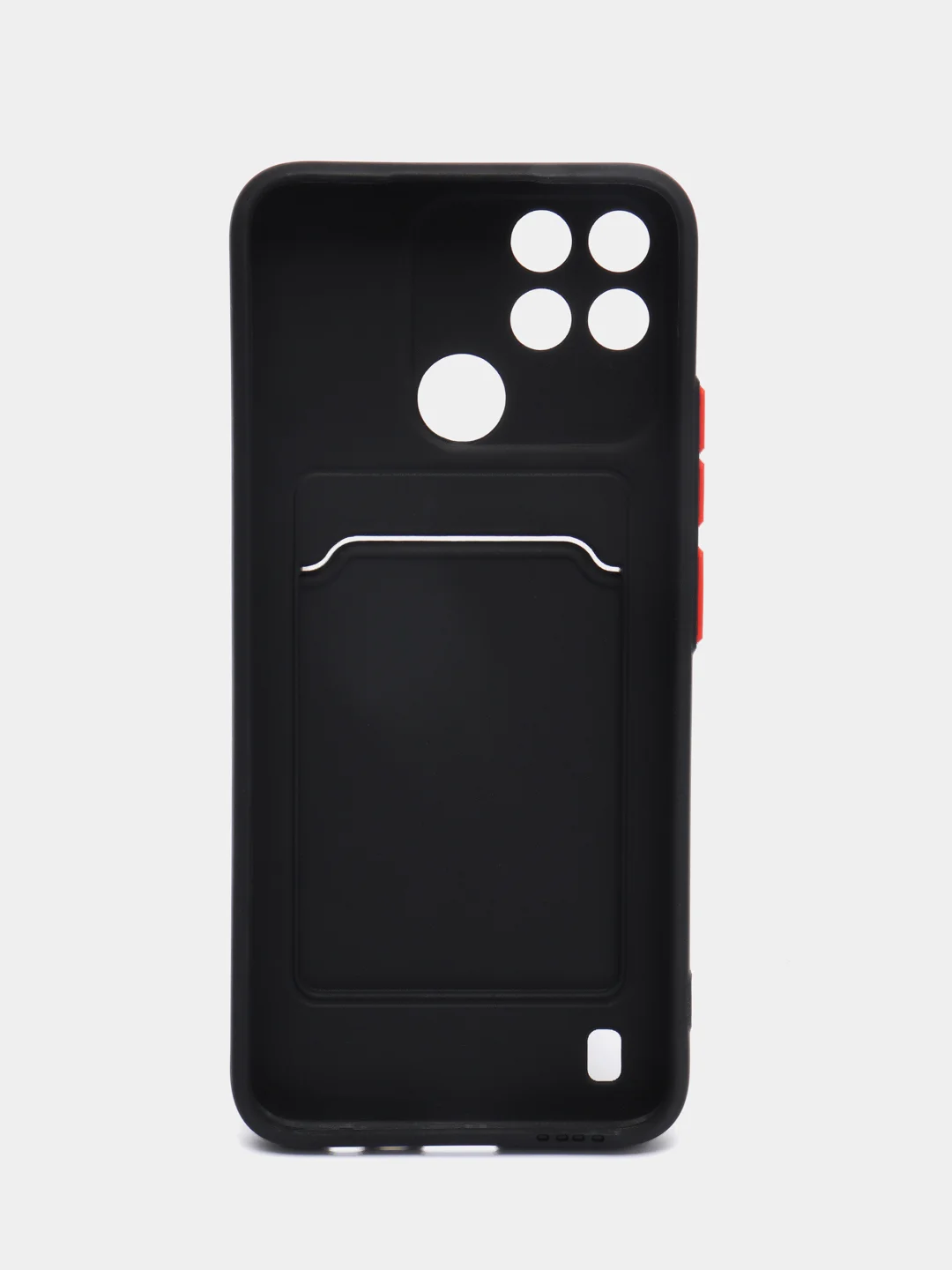 Черный силиконовый чехол для Realme C21Y, C25Y, Narzo 50 Pro, c отсеком для карт