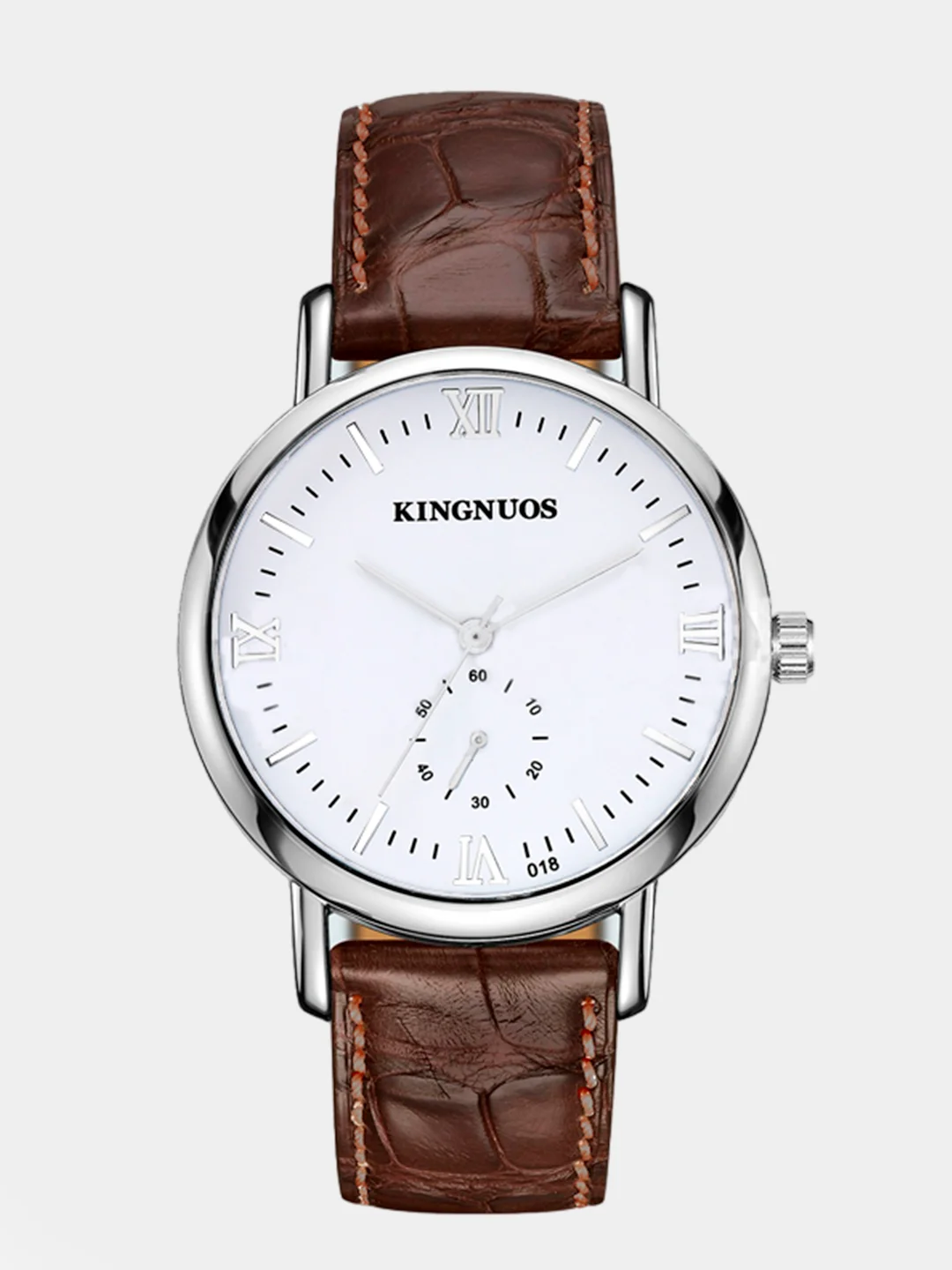 Тёмно-коричневый мужские наручные часы KINGNUOS K-018 в подарочной упаковке