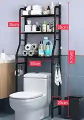 Черный стеллаж для туалета 47х25х156 см