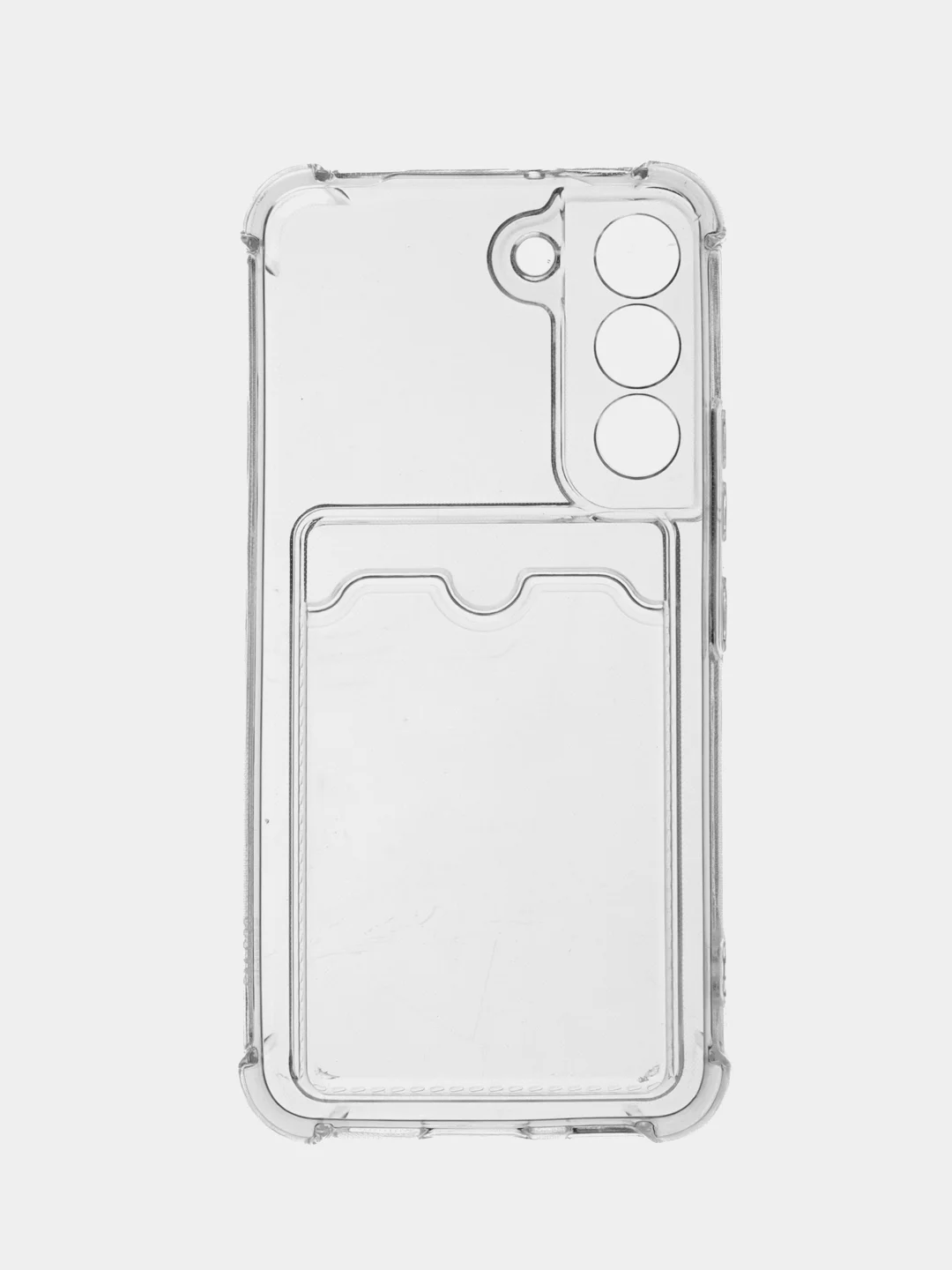 Прозрачный противоударный чехол BROSCORP для Samsung Galaxy S22, силиконовый, с карманом для карт