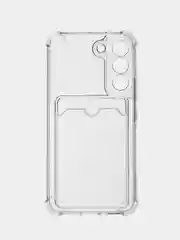 Прозрачный противоударный чехол BROSCORP для Samsung Galaxy S22, силиконовый, с карманом для карт