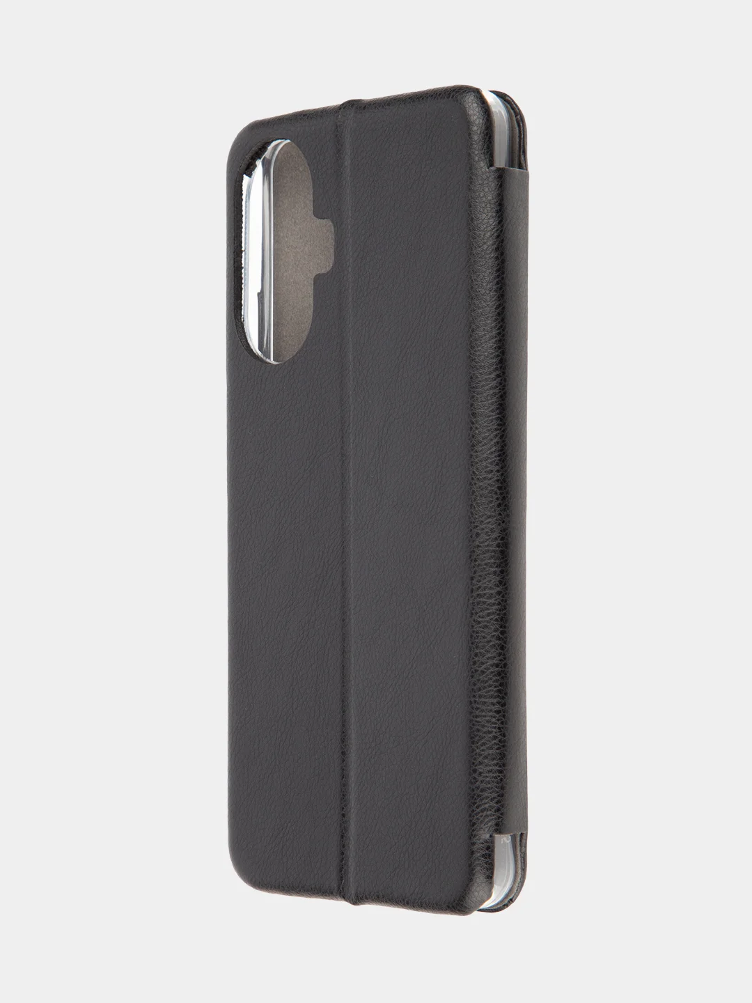 Черный чехол-книжка КАРТОФАН, из экокожи на Realme C55, с функцией подставки и кармашком
