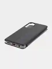Черный чехол-книжка КАРТОФАН, из экокожи на Realme C55, с функцией подставки и кармашком