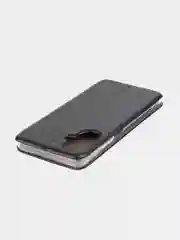 Черный чехол-книжка КАРТОФАН, из экокожи на Realme C55, с функцией подставки и кармашком