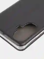 Черный чехол-книжка КАРТОФАН, из экокожи на Realme C55, с функцией подставки и кармашком
