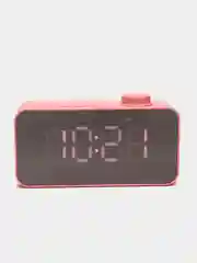 Розовый беспроводная Bluetooth колонка 2 в 1 часы - будильник настольные