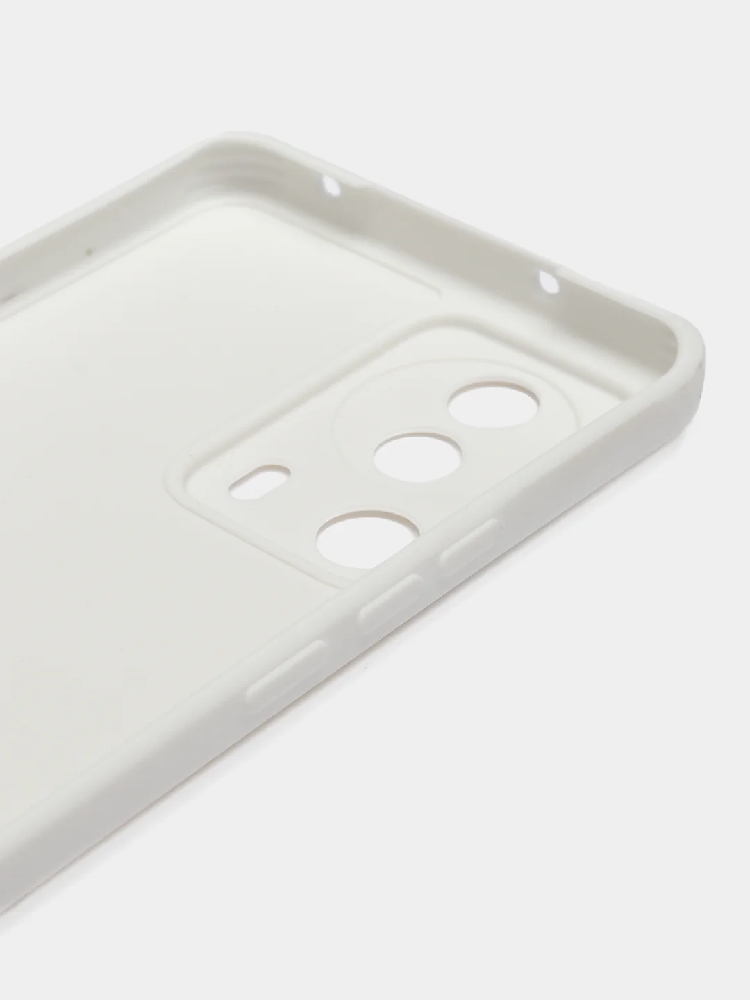 Белый чехол для Xiaomi 13 Lite силиконовый (Ксиоми 13 лайт), силиконовый, c защитой камеры