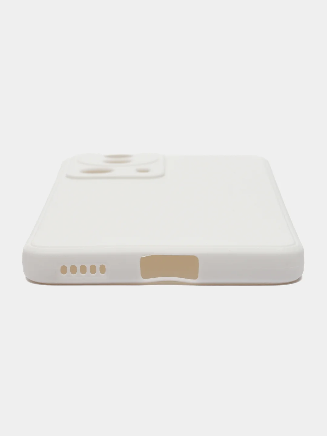Белый чехол для Xiaomi 13 Lite силиконовый (Ксиоми 13 лайт), силиконовый, c защитой камеры