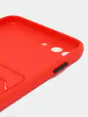 Красный чехол для iPhone 7, 8 Plus (Айфон 7, 8 Плюс) с карманом для карт
