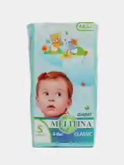 Подгузники Melitina для детей Classic размер S 4-8 кг, памперсы детские 44 шт, 50-8444