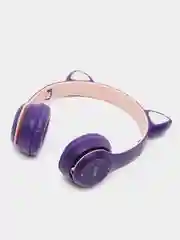 Фиолетовый наушники беспроводные детские PRO с ушками