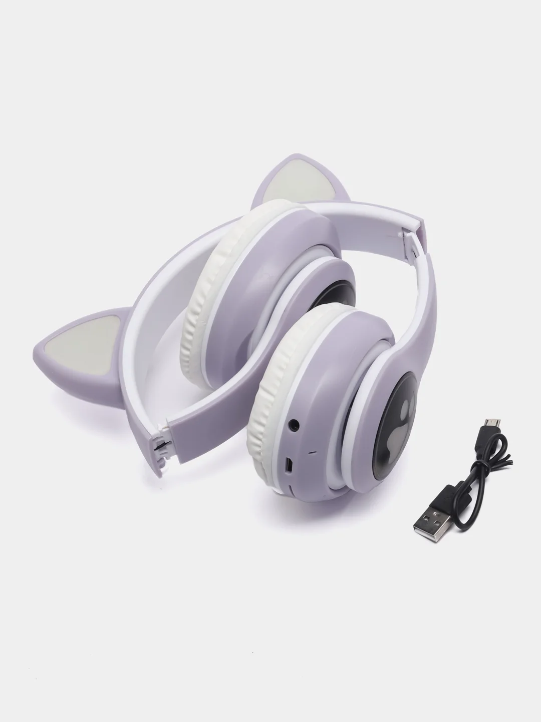 Фиолетовый наушники беспроводные детские STN-28 PRO с ушками