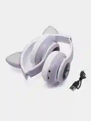 Фиолетовый наушники беспроводные детские STN-28 PRO с ушками