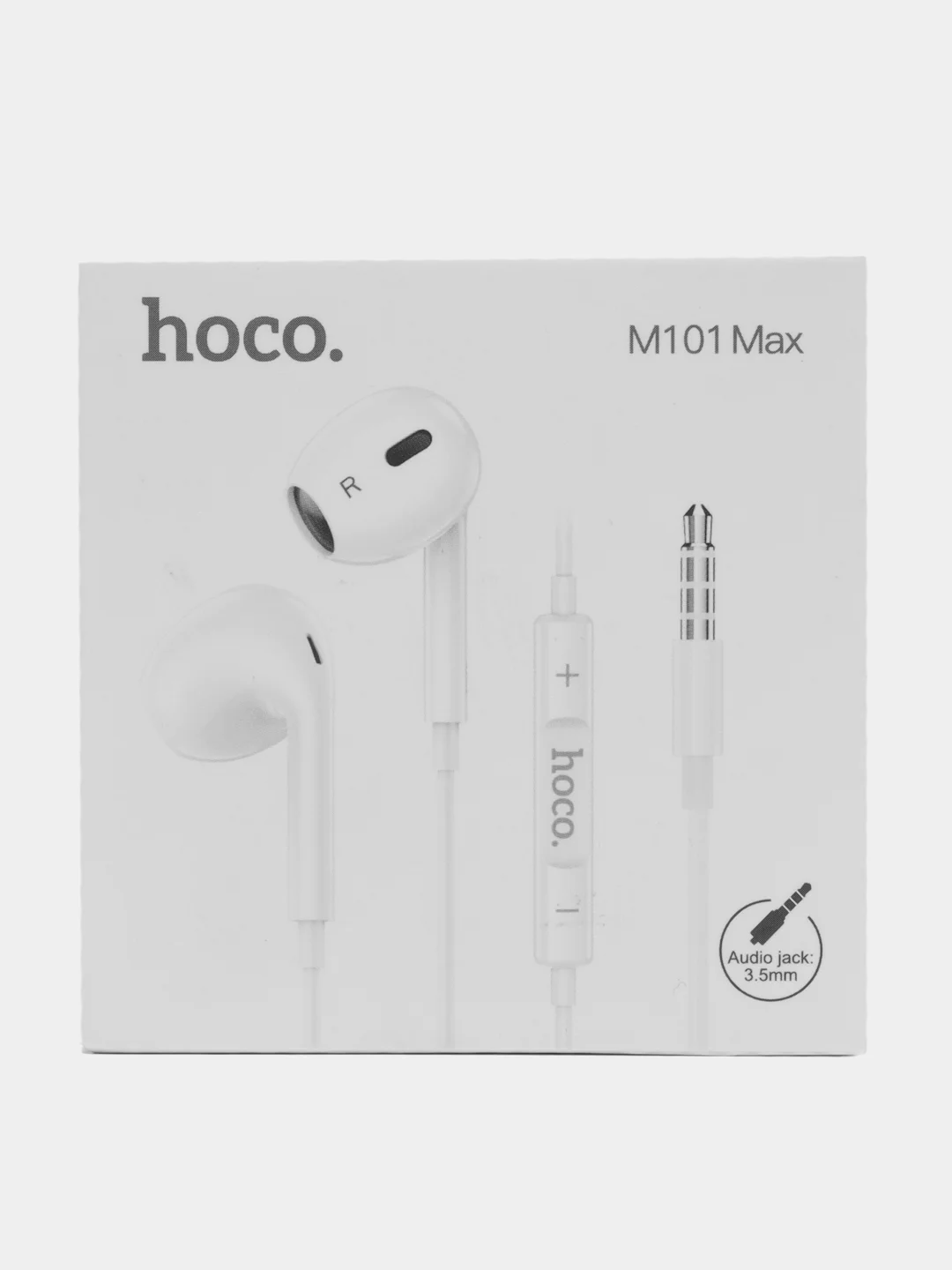 Белый наушники с микрофоном Hoco M101 Max, с разъёмом Jack 3.5 mm
