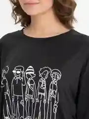 Черный футболка Oversize с принтом унисекс