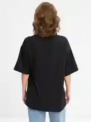 Черный футболка Oversize с принтом унисекс