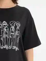 Черный футболка Oversize с принтом унисекс