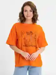 Оранжевый футболка Oversize с принтом унисекс