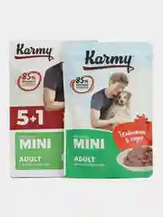 Консервированный корм для собак мелких пород KARMY Mini Adult, телятина в соусе, 6 штук