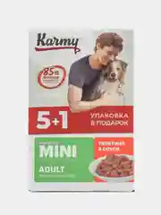 Консервированный корм для собак мелких пород KARMY Mini Adult, телятина в соусе, 6 штук