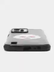 Коричневый чехол Realme C31 / Реалми С31, силиконовый, под кожу, с рисунком