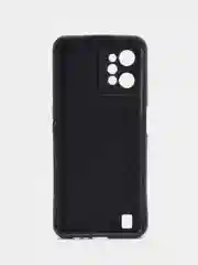 Коричневый чехол Realme C31 / Реалми С31, силиконовый, под кожу, с рисунком