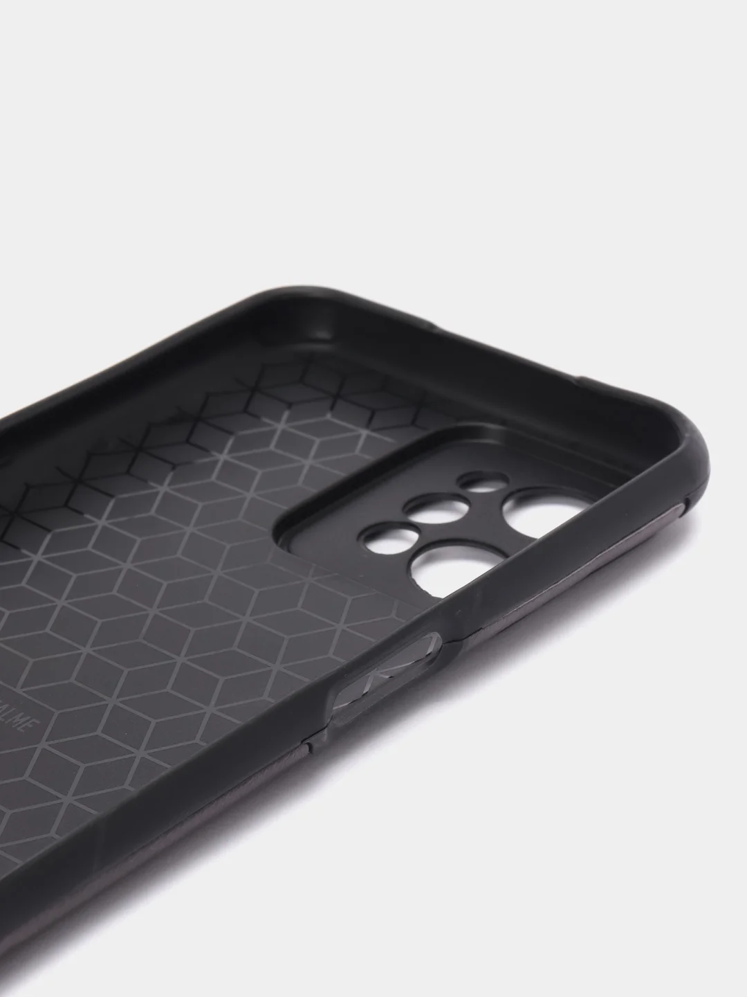 Коричневый чехол Realme C31 / Реалми С31, силиконовый, под кожу, с рисунком