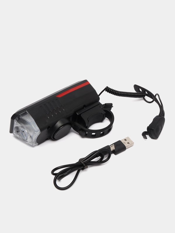 Велосипедный фонарь аккумуляторный, USB зарядка, солнечная батарея