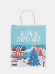 Индиго пакет новогодний "С Новым Годом!", 22см*12см*27см