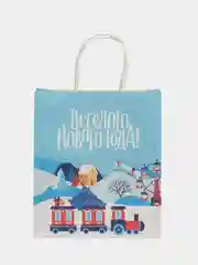 Алый пакет новогодний "С Новым Годом!", 22см*12см*27см
