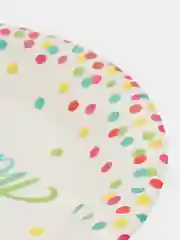 Белый набор бумажных тарелок Happy Birthday (С днем рождения), 10 штук, 20 см