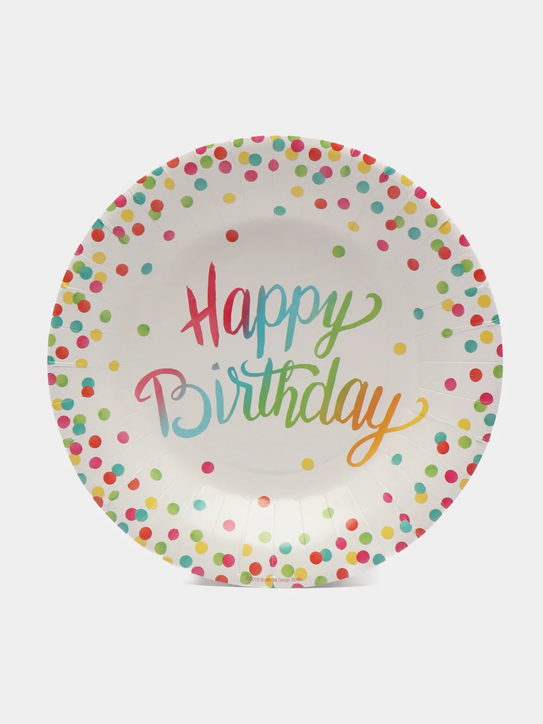 Белый набор бумажных тарелок Happy Birthday (С днем рождения), 10 штук, 20 см