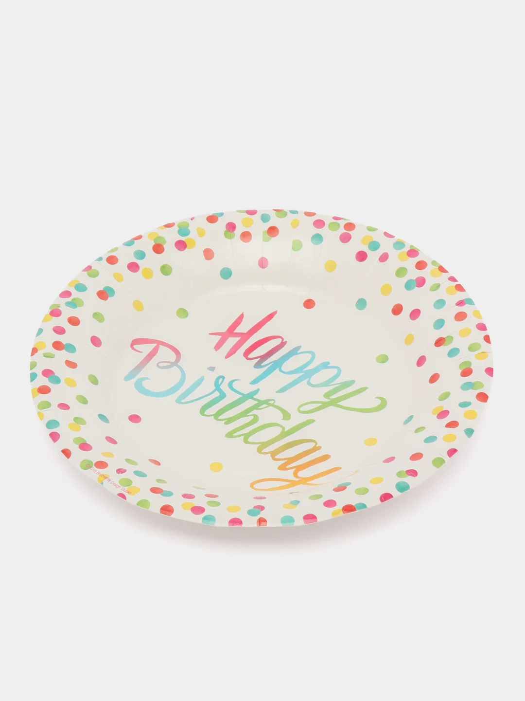 Белый набор бумажных тарелок Happy Birthday (С днем рождения), 10 штук, 20 см