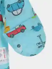 Лазурный боди с длинным рукавом для новорожденного (кулирка)