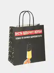 Пакет подарочный, крафт, с приколами, 22*22*11 см