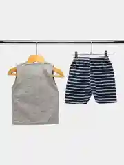 Серый летний костюм для мальчика и девочки, шорты и майка детские