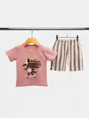 Коралловый меланж детский костюм футболка и шорты, комплект для мальчика, размеры 80-120 см