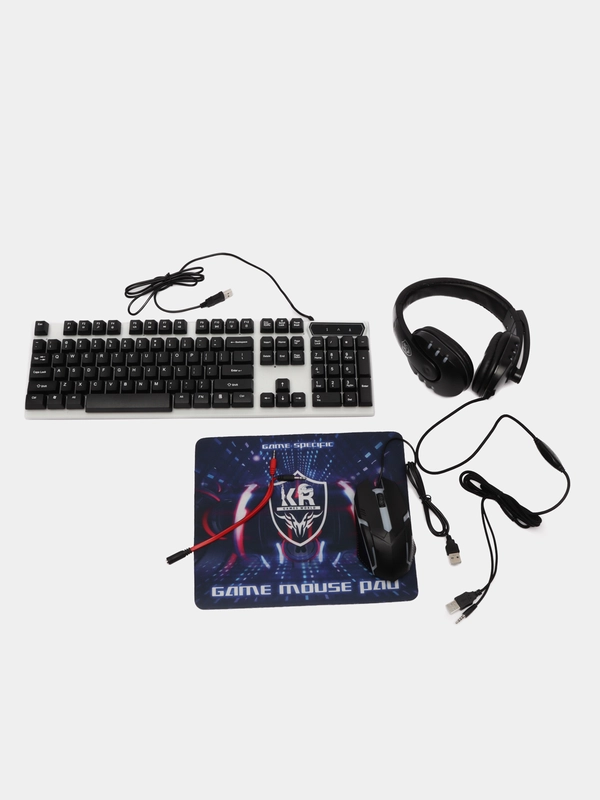 Игровой набор K100 клавиатура, наушники, мышь и коврик