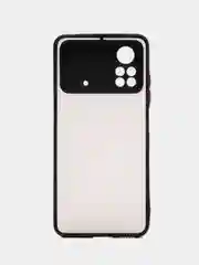 Черный чехол для Poco X4 Pro 5G, полупрозрачный, Поко Х4 Про, цветные кнопки, матовый