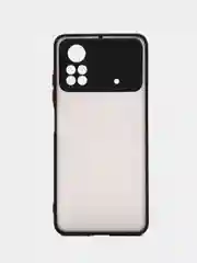 Черный чехол для Poco X4 Pro 5G, полупрозрачный, Поко Х4 Про, цветные кнопки, матовый