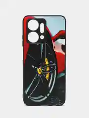 Красный чехол с рисунком на Honor X7a (Хонор Х7а)