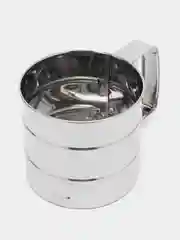 Кружка-сито для просеивания муки, d 10 см, объем 375 г, нерж сталь