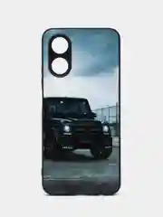 Тёмно-коричневый чехол для Oppo A17 (Оппо А17), с рисунком