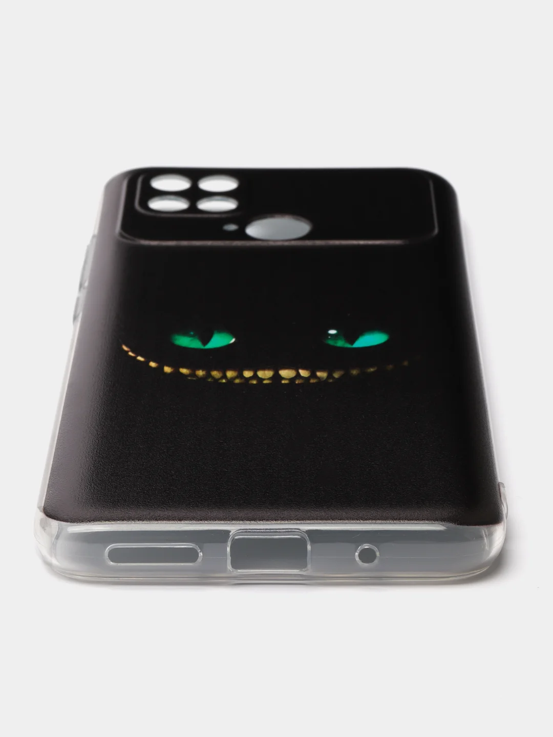 Черный силиконовый чехол на Xiaomi Poco C40 / Сяоми Поко С40 прозрачный с рисунком, защита камеры