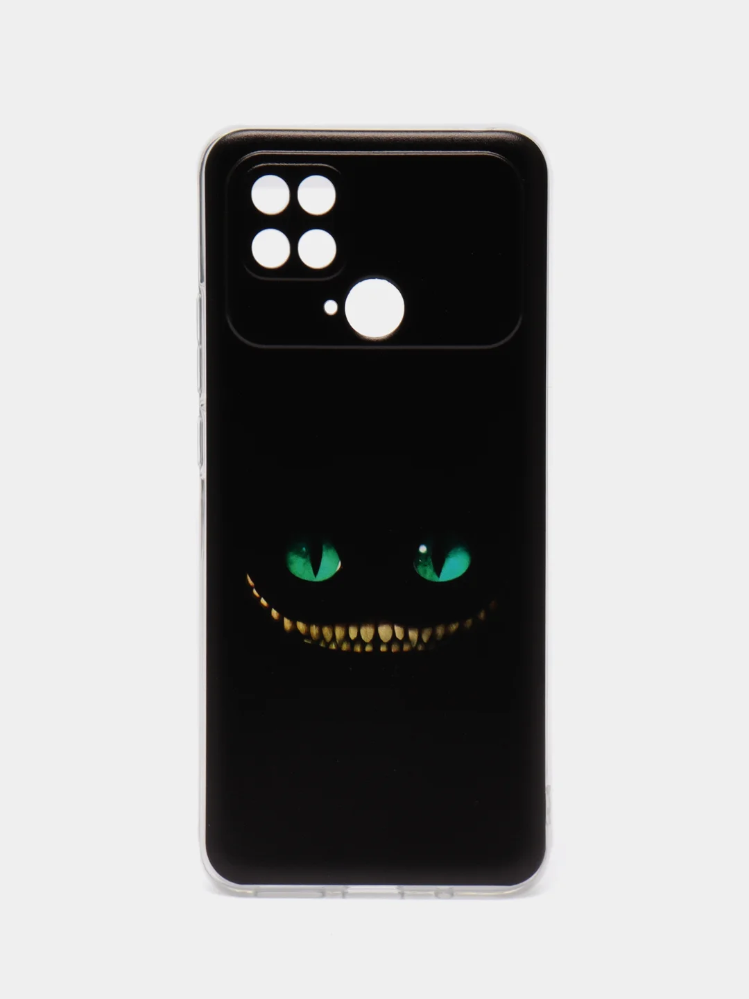 Черный силиконовый чехол на Xiaomi Poco C40 / Сяоми Поко С40 прозрачный с рисунком, защита камеры