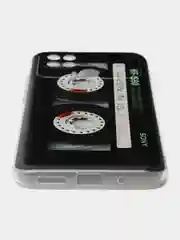 Хром силиконовый чехол на Xiaomi Poco C40 / Сяоми Поко С40 прозрачный с рисунком, защита камеры