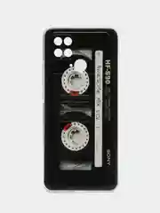 Хром силиконовый чехол на Xiaomi Poco C40 / Сяоми Поко С40 прозрачный с рисунком, защита камеры