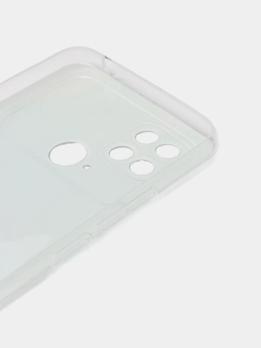 Светло-синий силиконовый чехол на Xiaomi Poco C40 / Сяоми Поко С40 прозрачный с рисунком, защита камеры