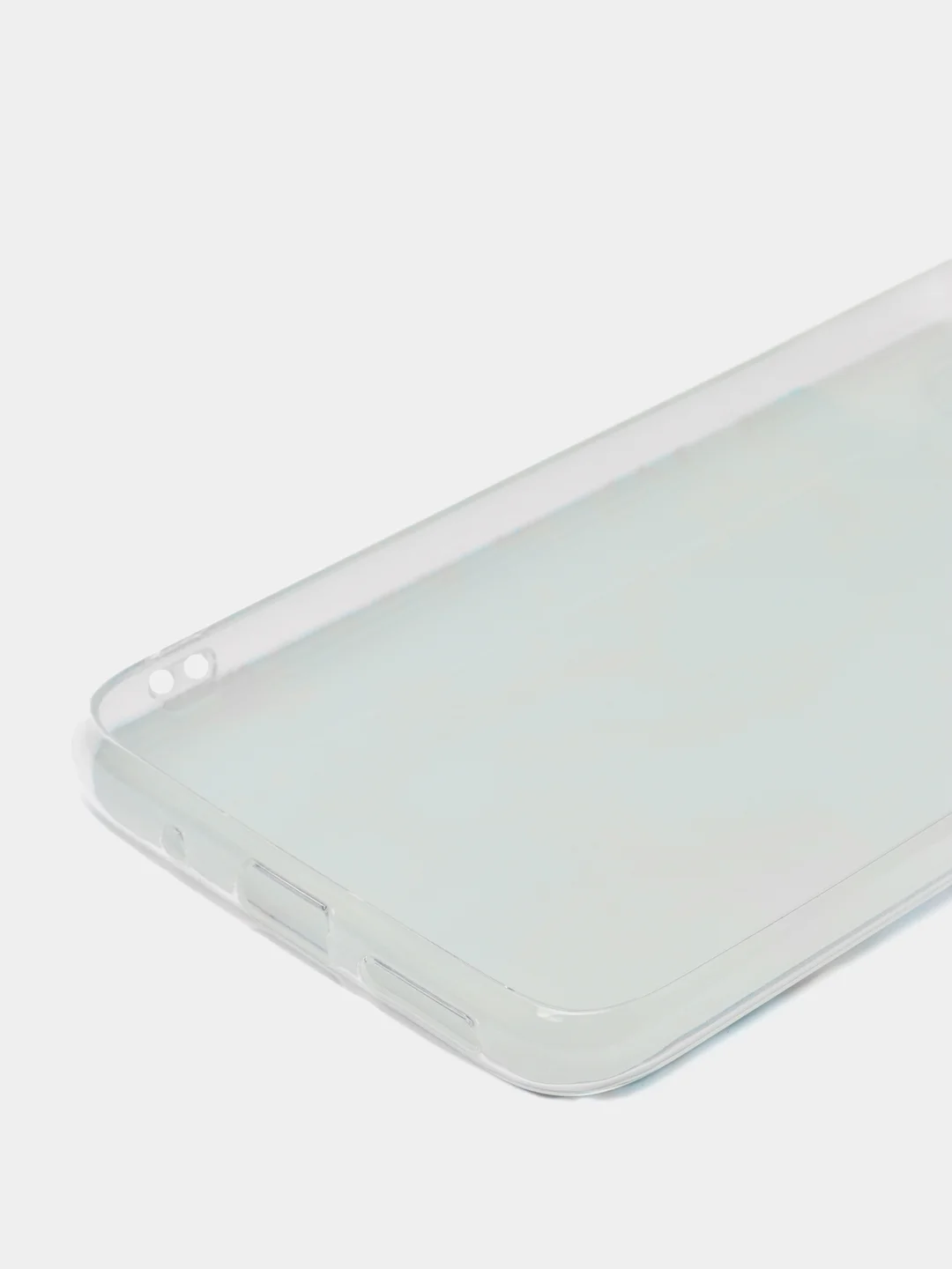 Светло-синий силиконовый чехол на Xiaomi Poco C40 / Сяоми Поко С40 прозрачный с рисунком, защита камеры